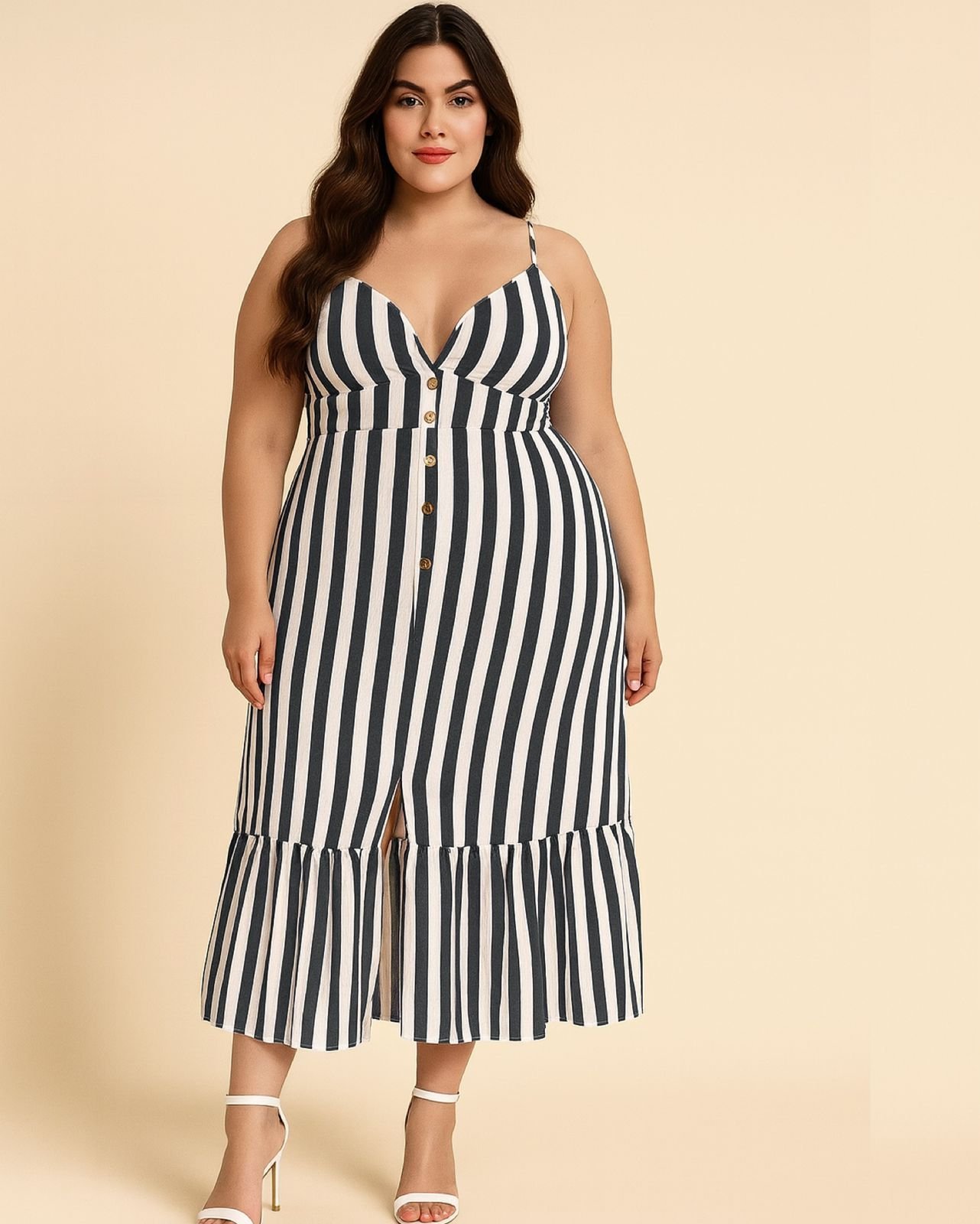 Robe bretelles noir et blanc 