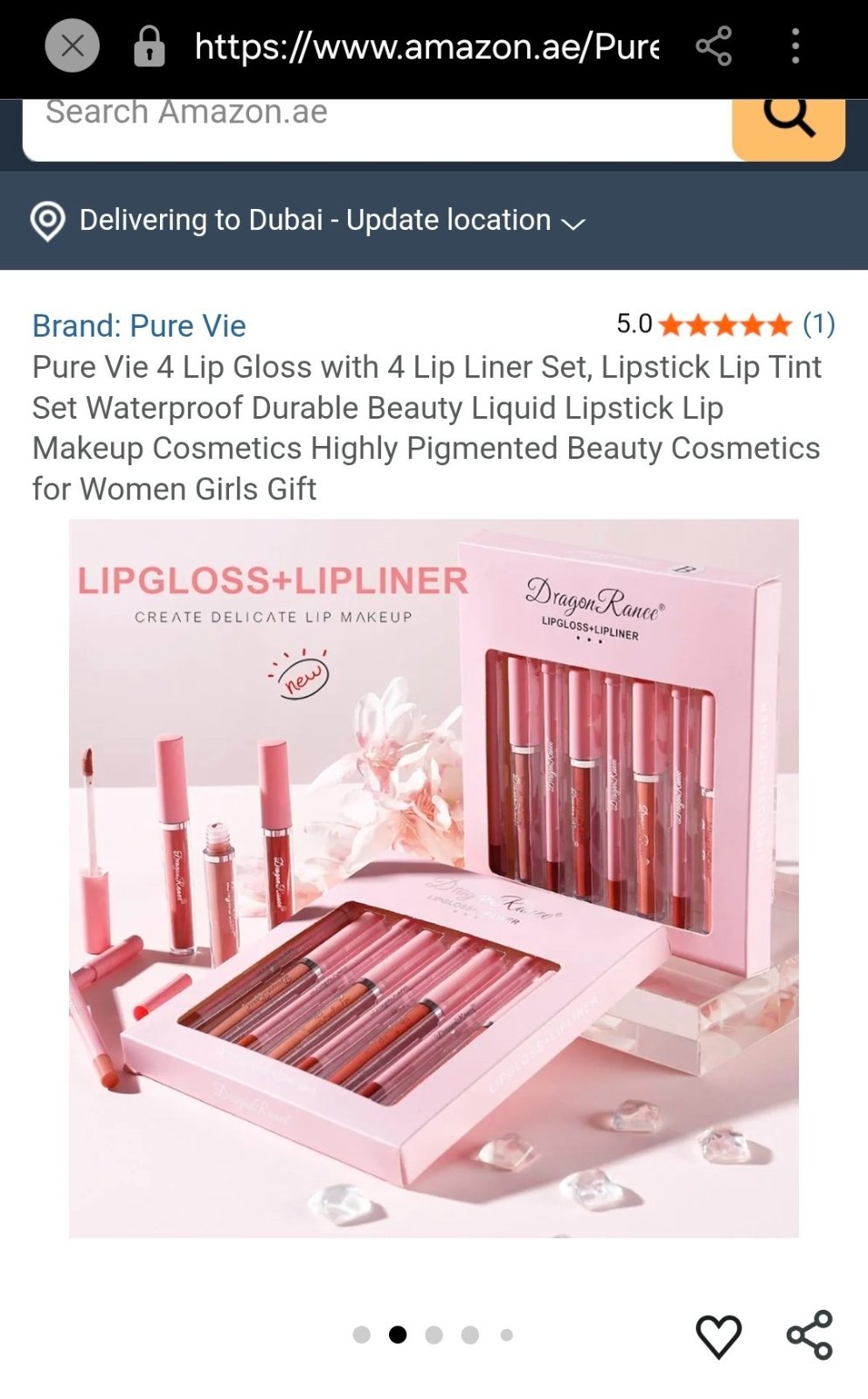 Pack de quatre lip gloss et quatre lip liner 