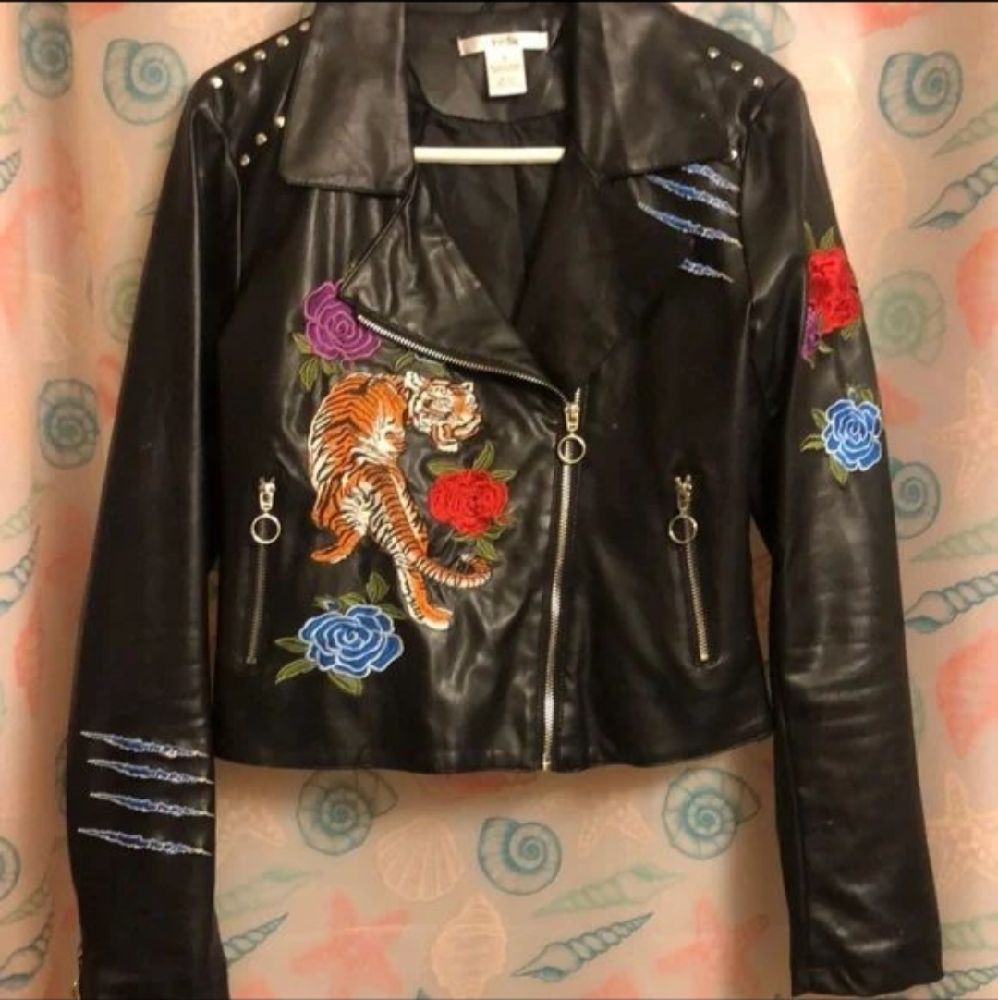 Veste cuir  imprimeé