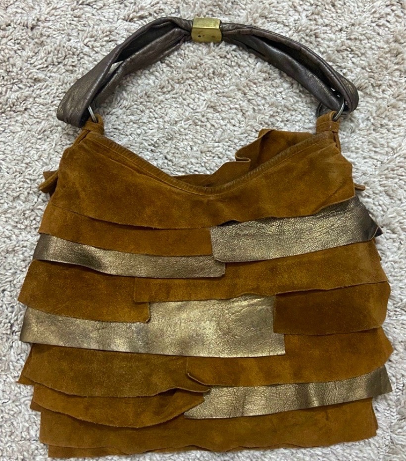Sac cuir et dain en marron 
