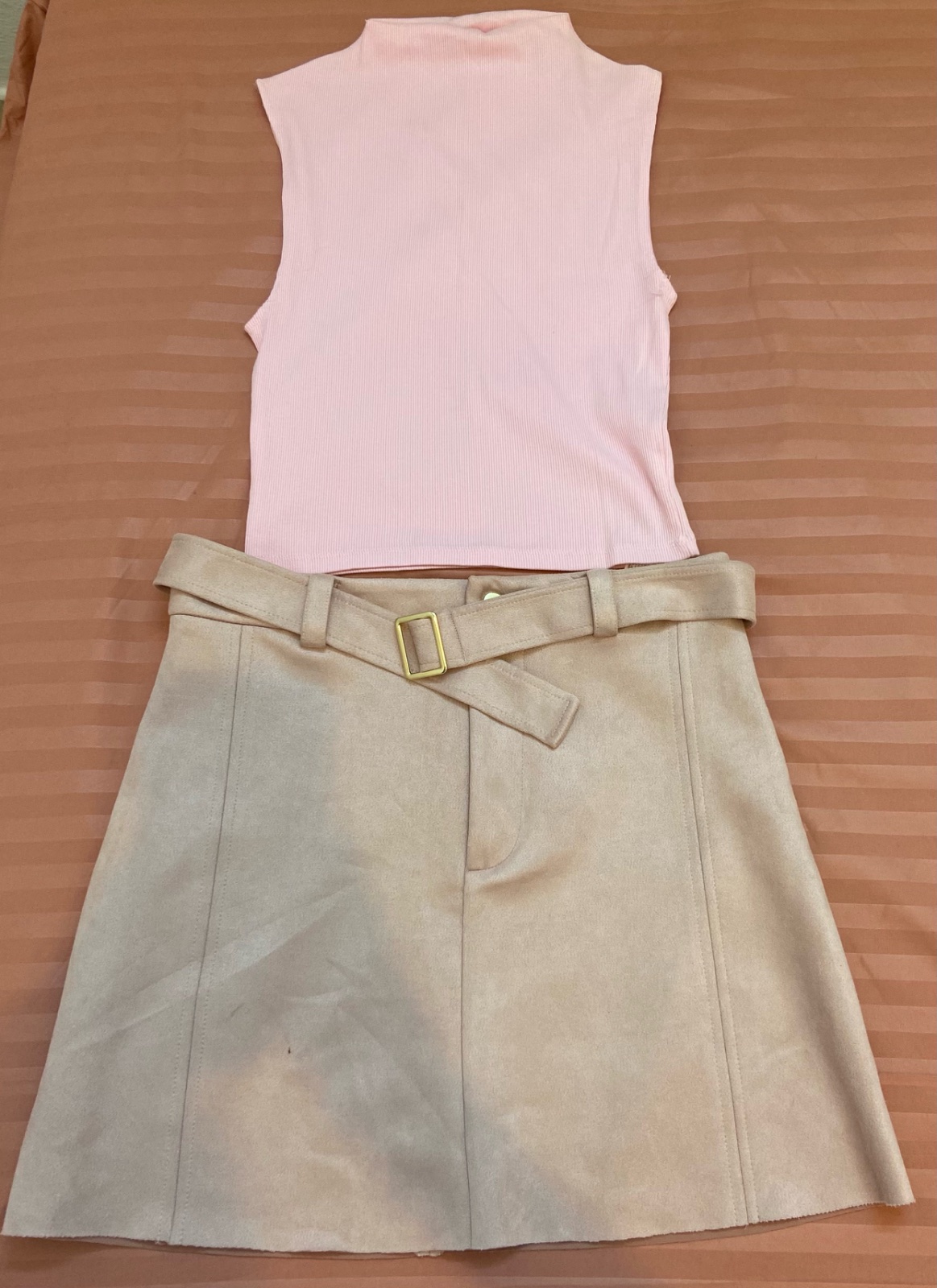Ensemble neuf jupe zara m robe + top rose stradi tlabes m