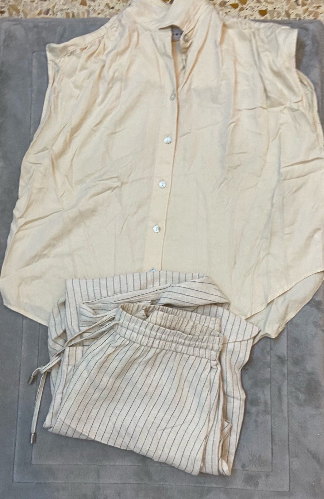 Ensemble tenie chemise demi manche lefties m tlabes l et pantalon zara 38 