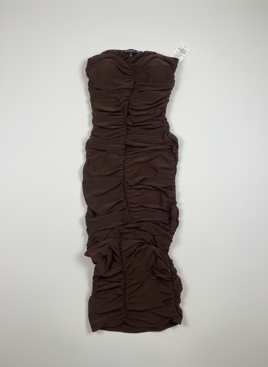 Robe moulante marron