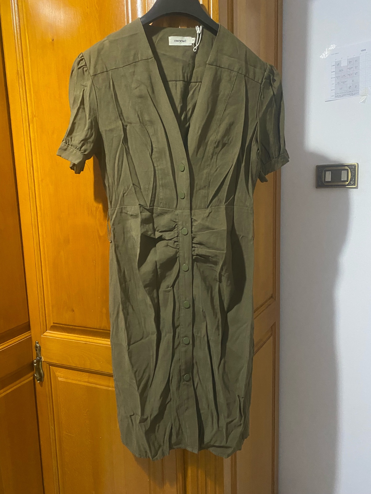 Robe vert mellitaire mi longue