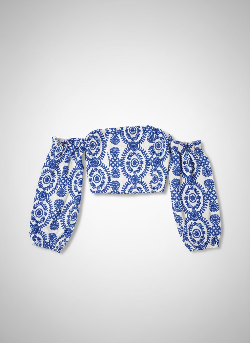 Top blanc et bleu