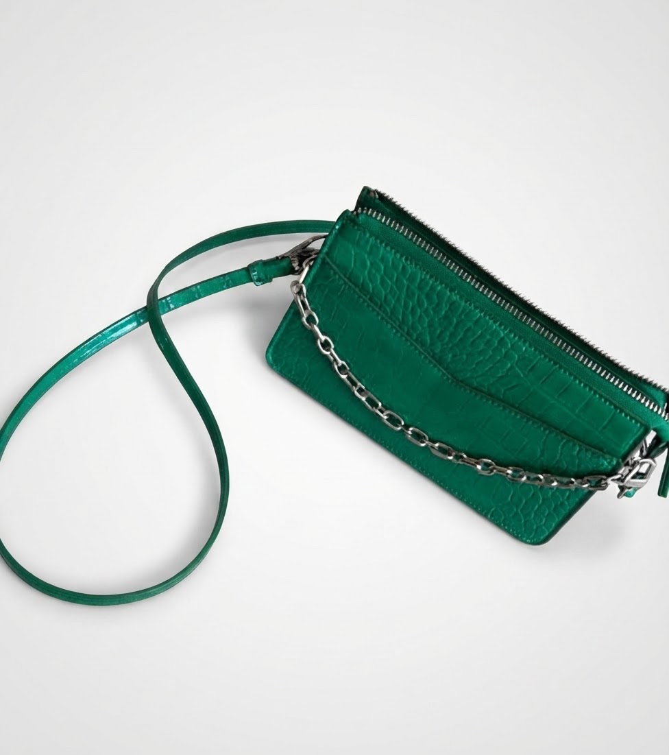 Petit sac vert avec bandoulière 