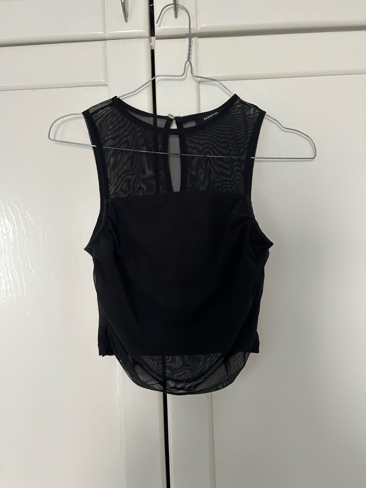 Top noir transparent 