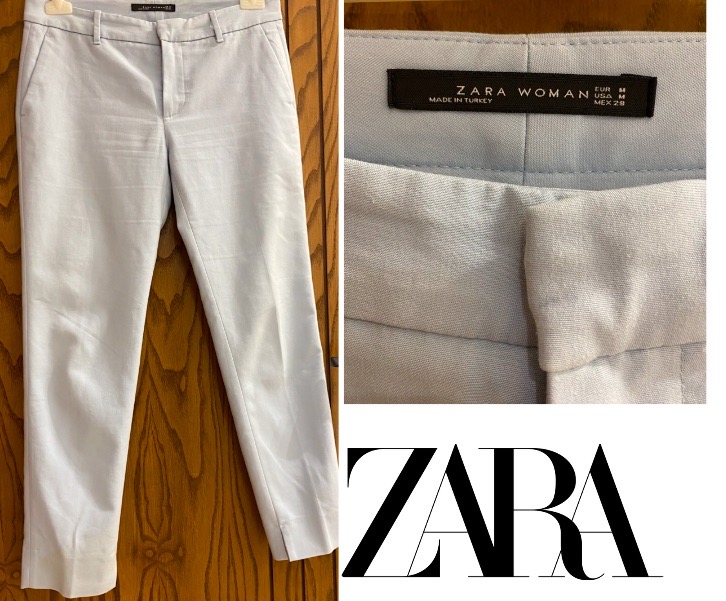 Pantalon ZARA Bleu Ciel 