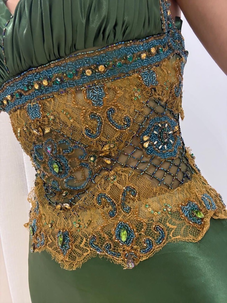 Robe soirée vert bouteille 