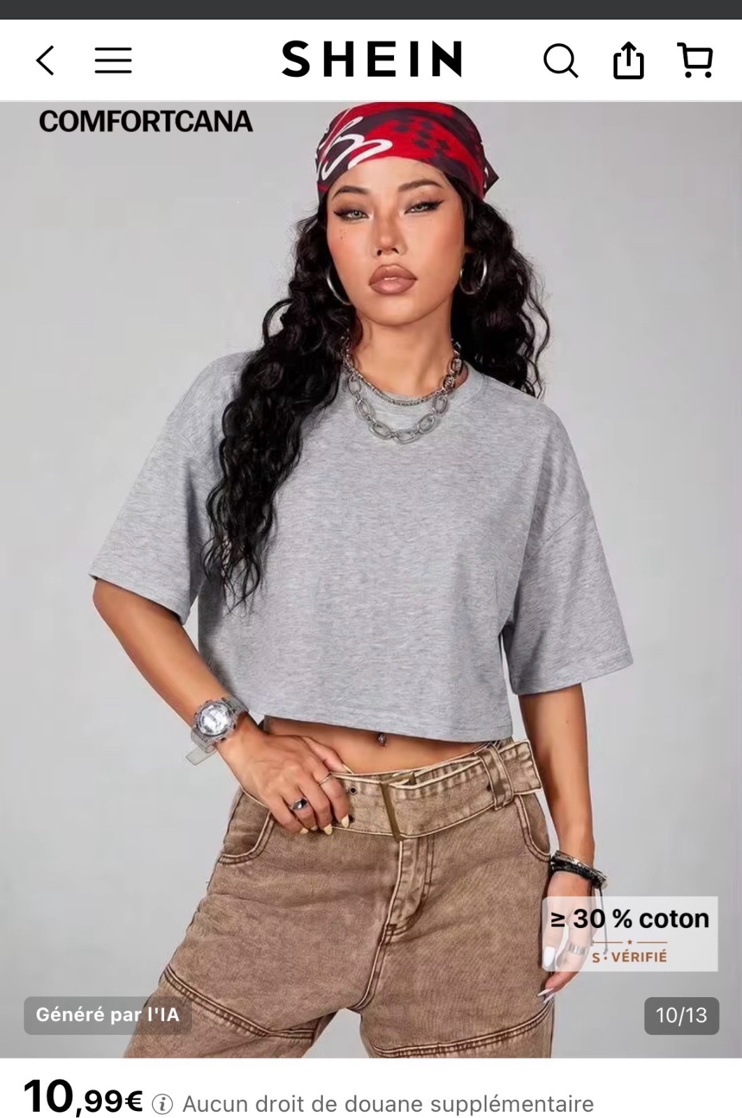 T-shirt court Shein en gris chiné 🩶