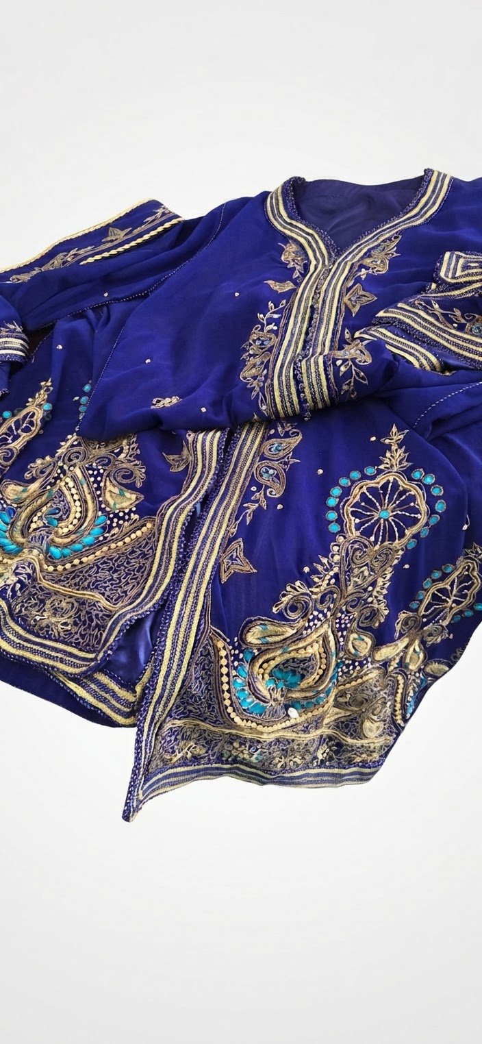 Caftan Sari bleu Rois 