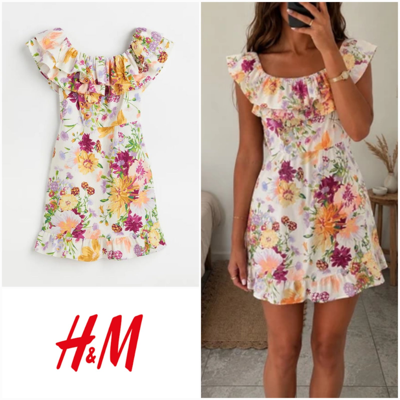 Robe fleurie h&m