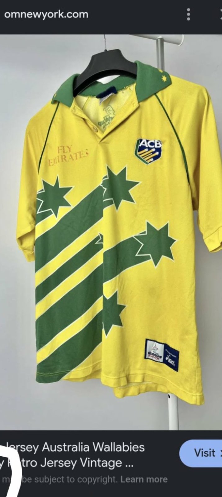 Maillot Vintage Australie Cricket 1999