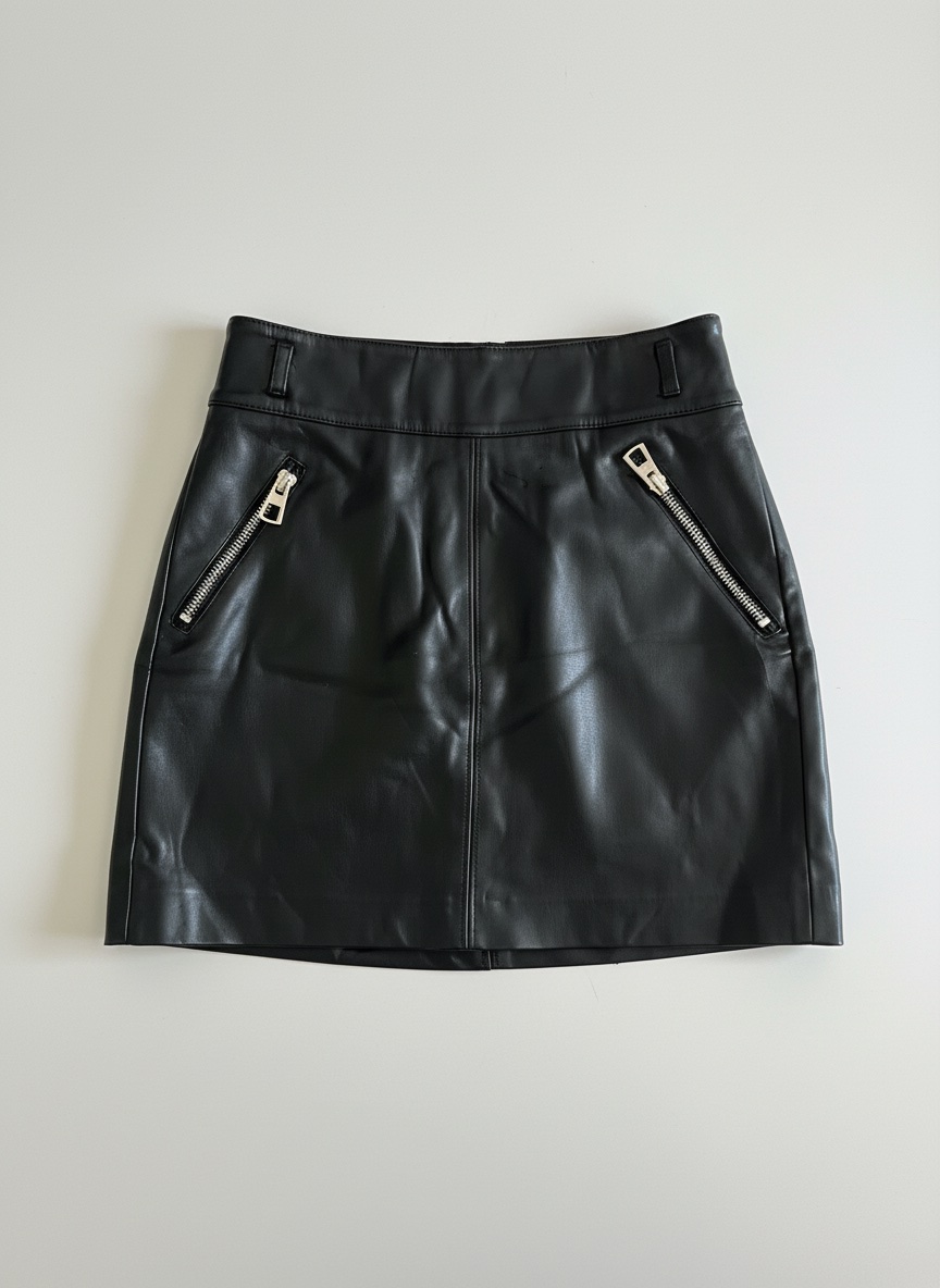 Jupe noir cuir classe