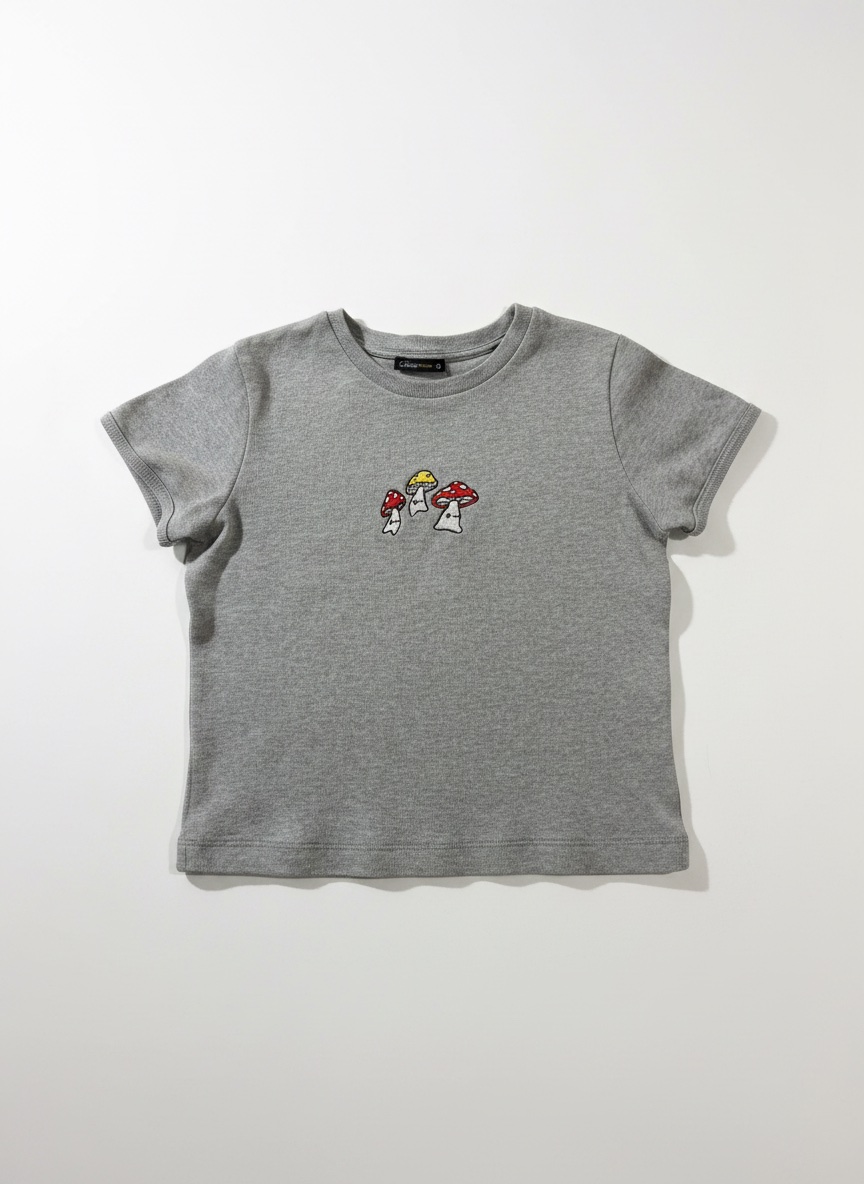 Crop top gris avec motif