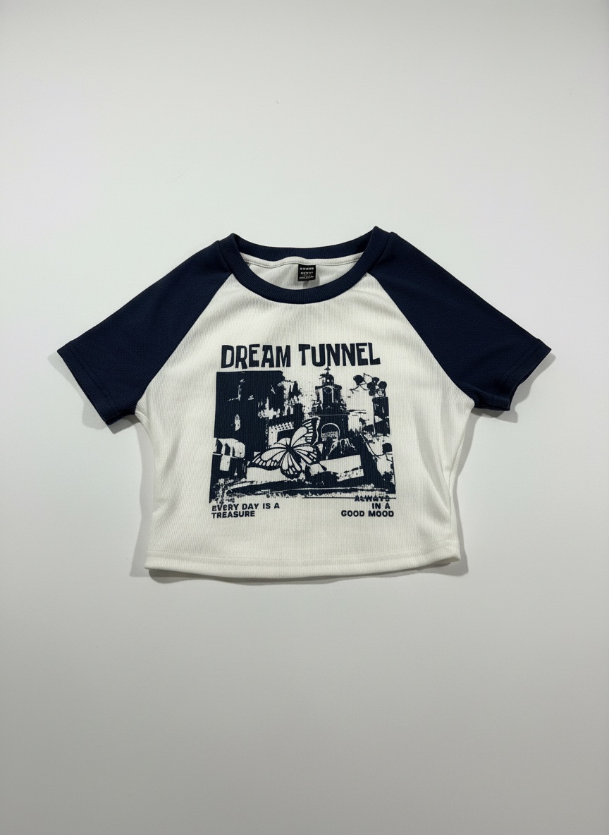 Crop top blanc shein avec motif
