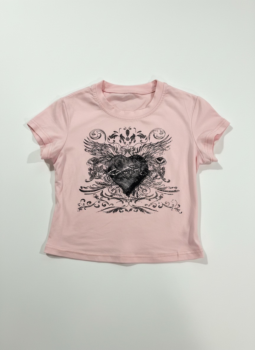 Crop top rose shein avec motif