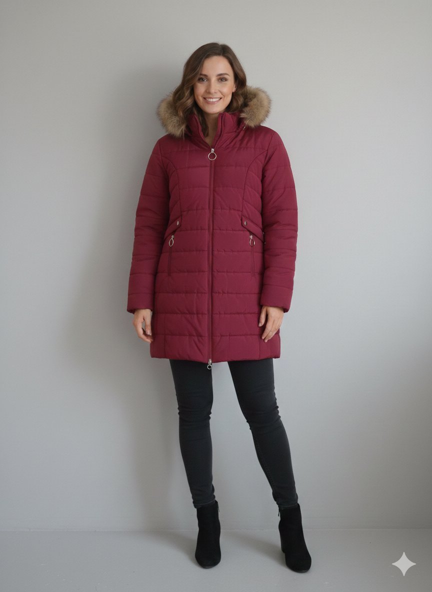 Manteau rouge bordeaux 