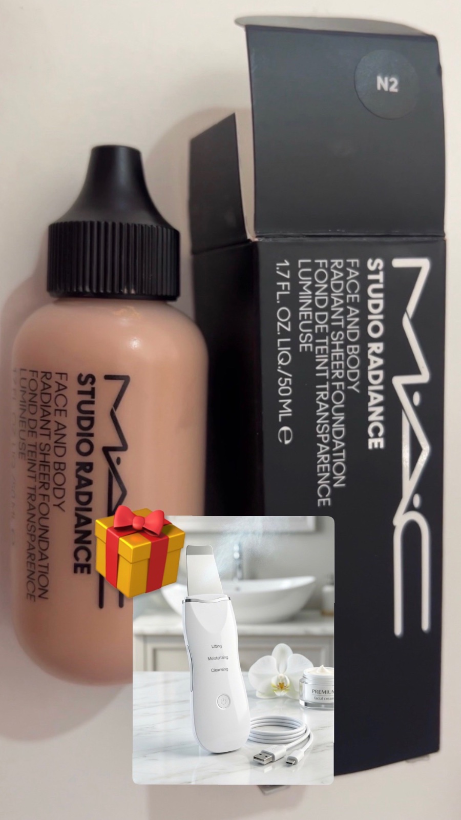 STUDIO RADIANCE FACE&BODY RADIANT SHEER Produit neuf, en excellent état + Appareil épurateur de peau cadeau 🎁