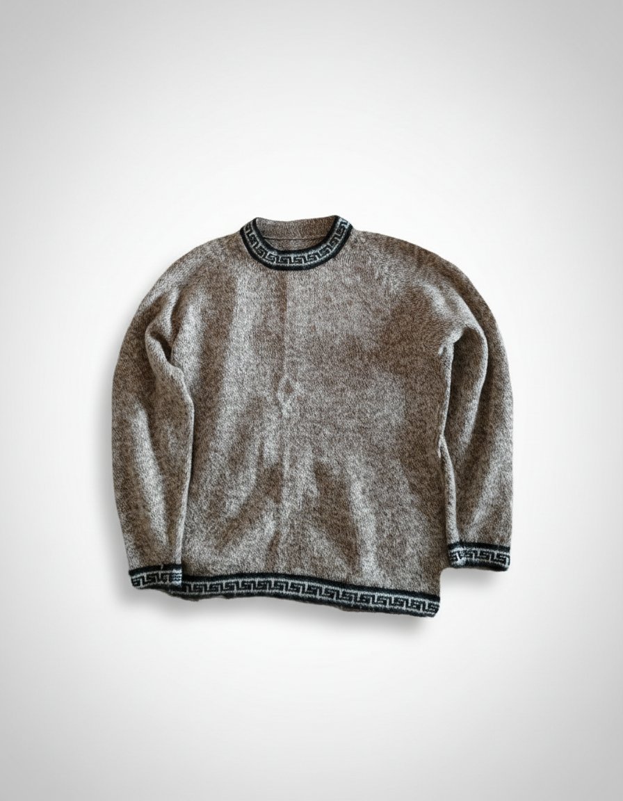 Pull marron clair - Tissu tressé 