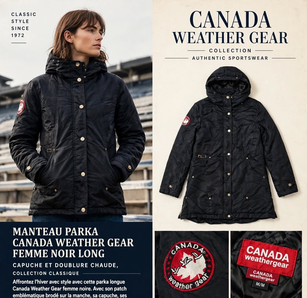MANTEAU PARKA CANADA WEATHER GEAR FEMME