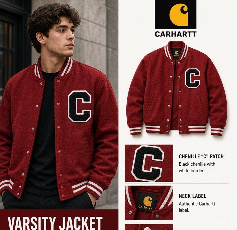 Veste varsity Carhartt – Rouge