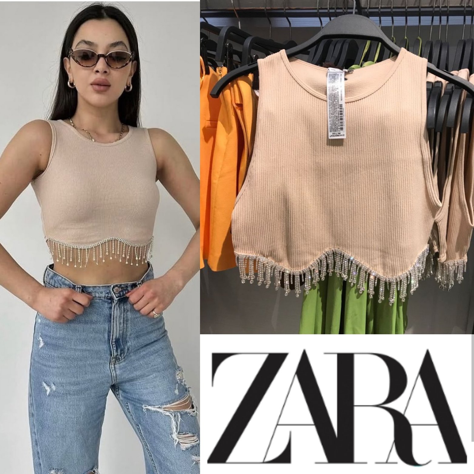 Crop top zara tendance