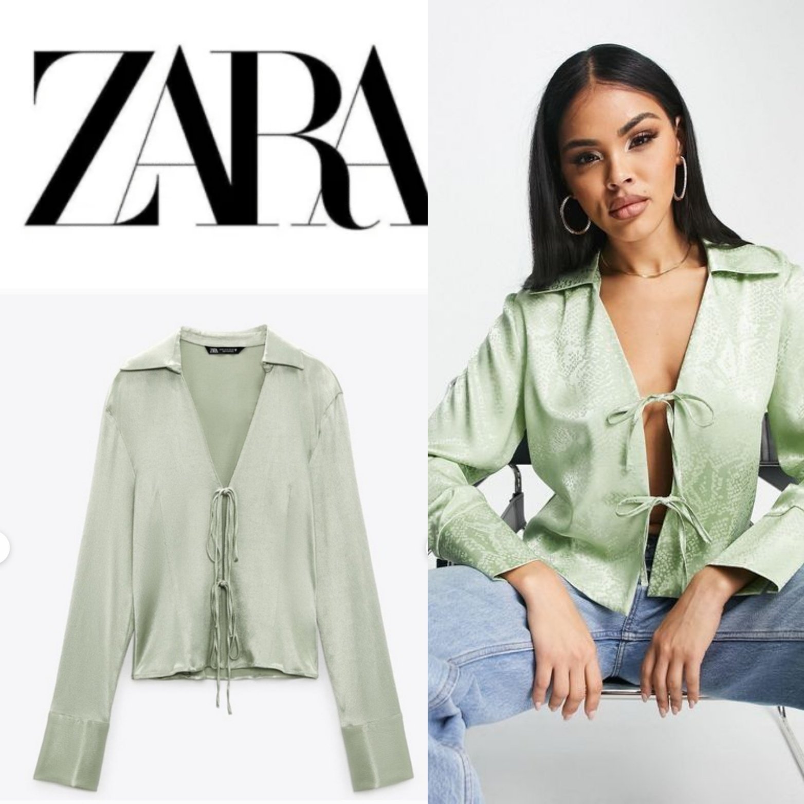Chemise ZARA tendance en satin