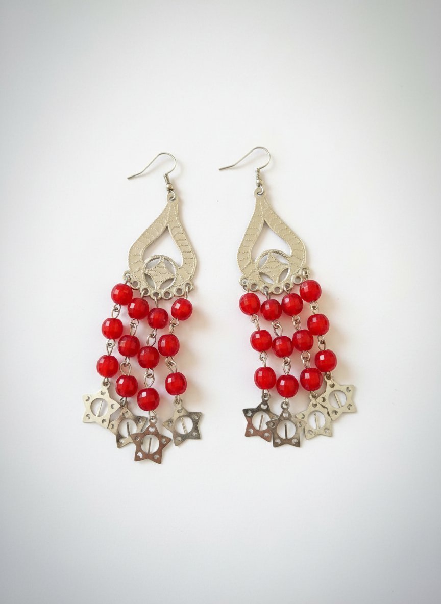 Boucles d'oreilles rouge 