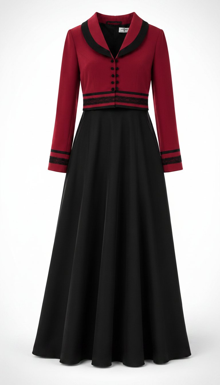 Robe chic turque bordeaux et noir -taille s/m