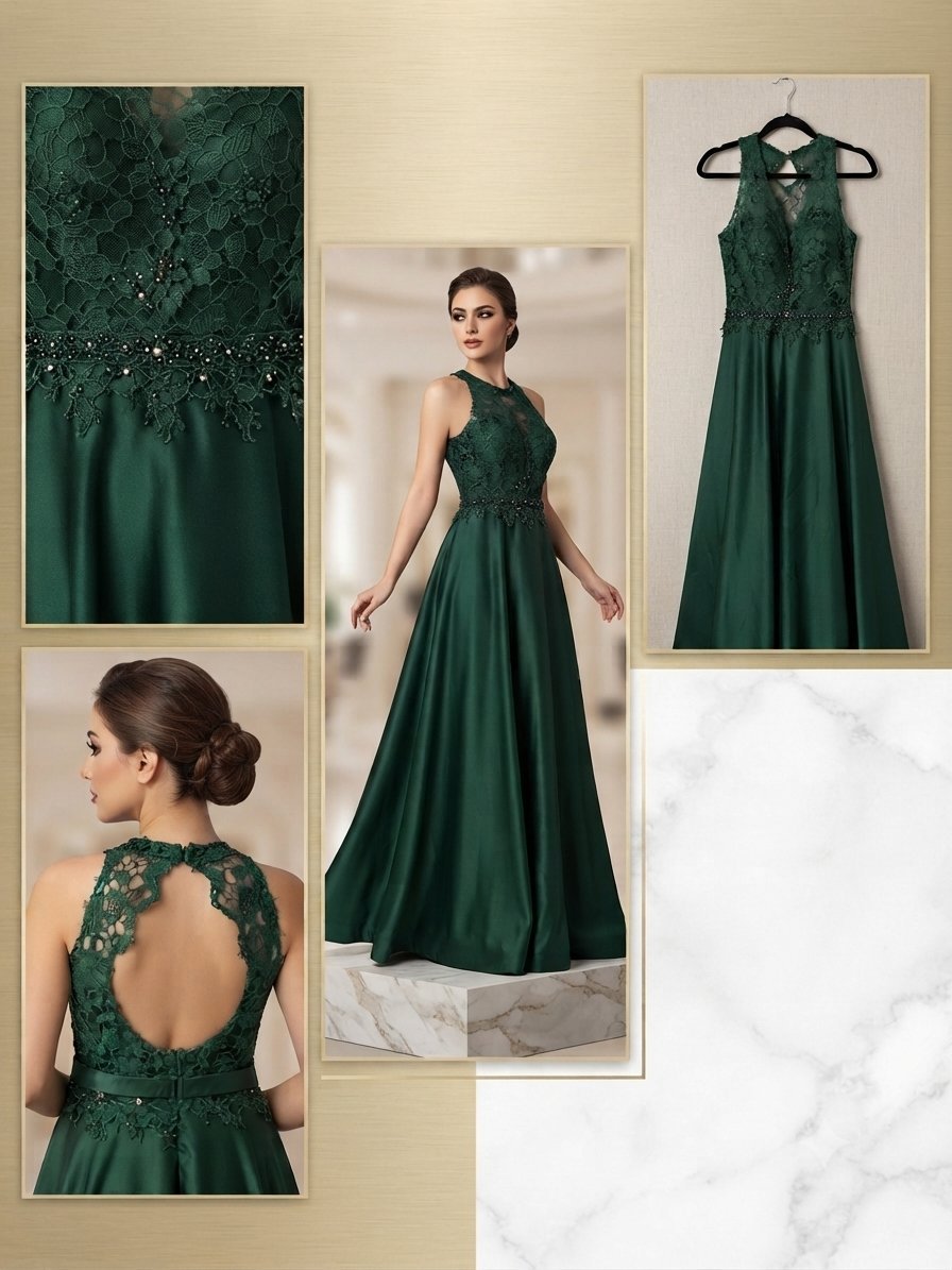 Robe soirée verte 
