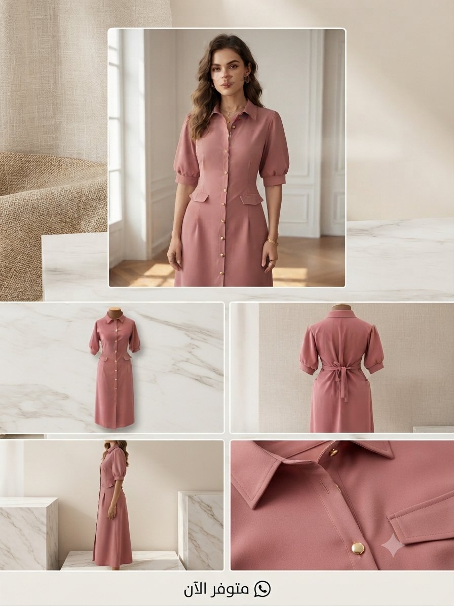 ​Robe chemise élégante, entièrement confectionnée à la main. ​T