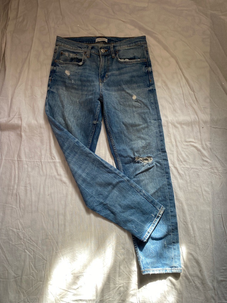 Pantalon jeans foncè