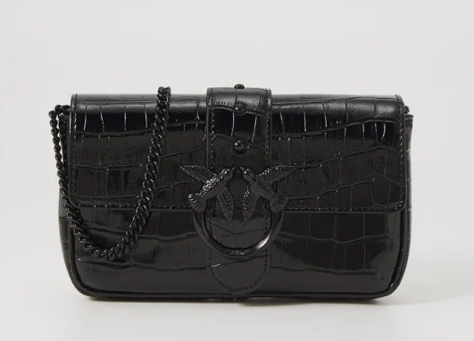 Pinko LOVE VERNICIATA STAMPA - Sac bandoulière - noir