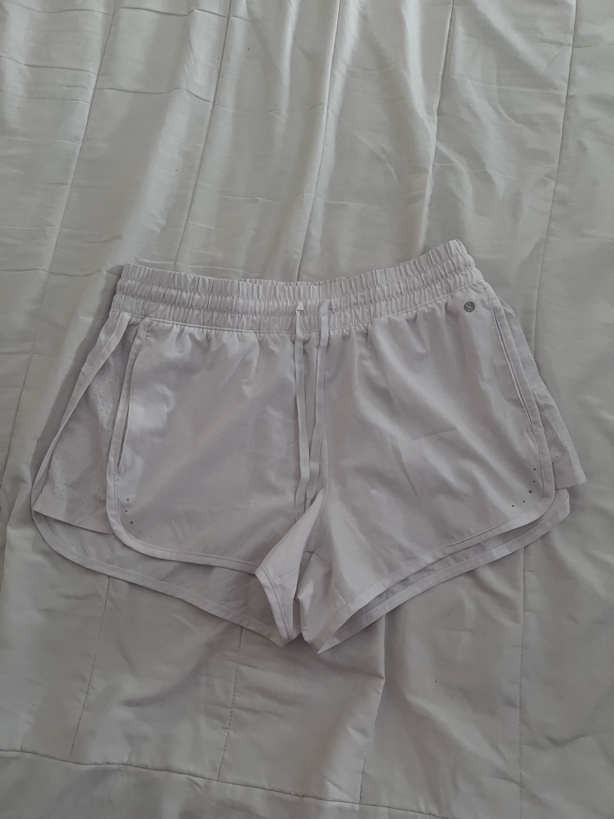 Short de sport blanc avec short intégré