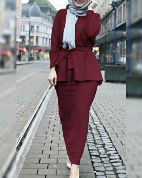 Set voilée avec jupe en burgandy ❤