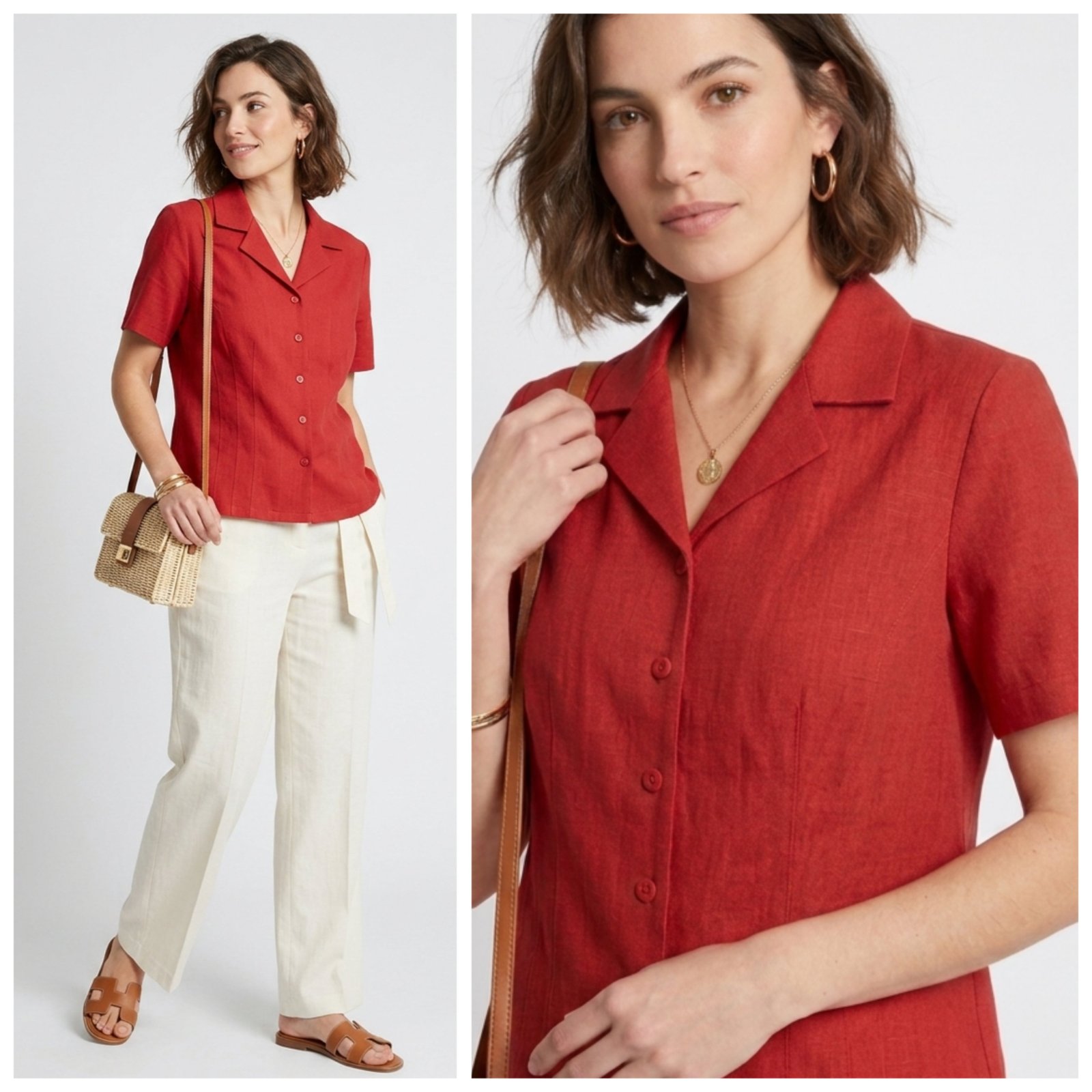 Chemise classic _JESSICA_ bourdeau en lin