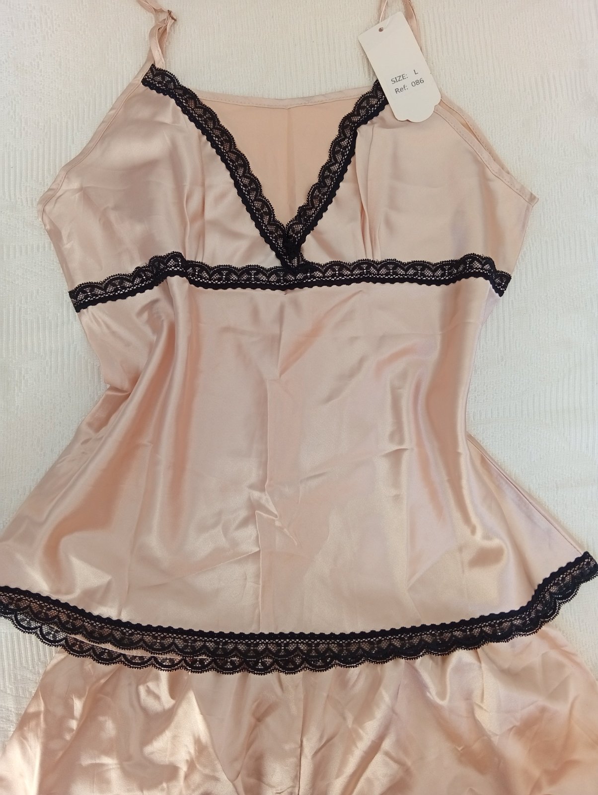 Pyjama Satin_Beige rosé_ Neuf