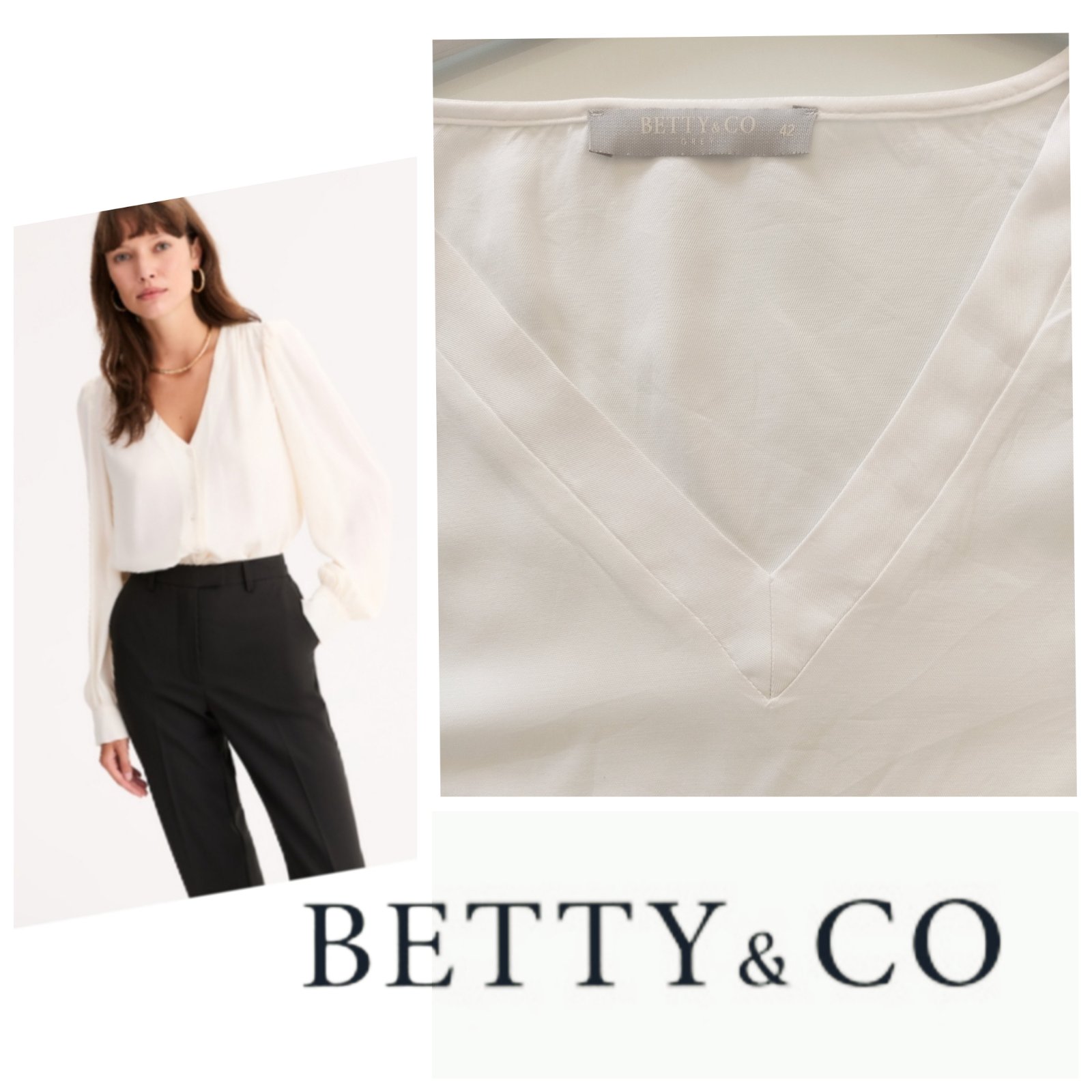 Blouse fluide blanche de la marque Betty & Co, taille [42/L]. Excellent état.