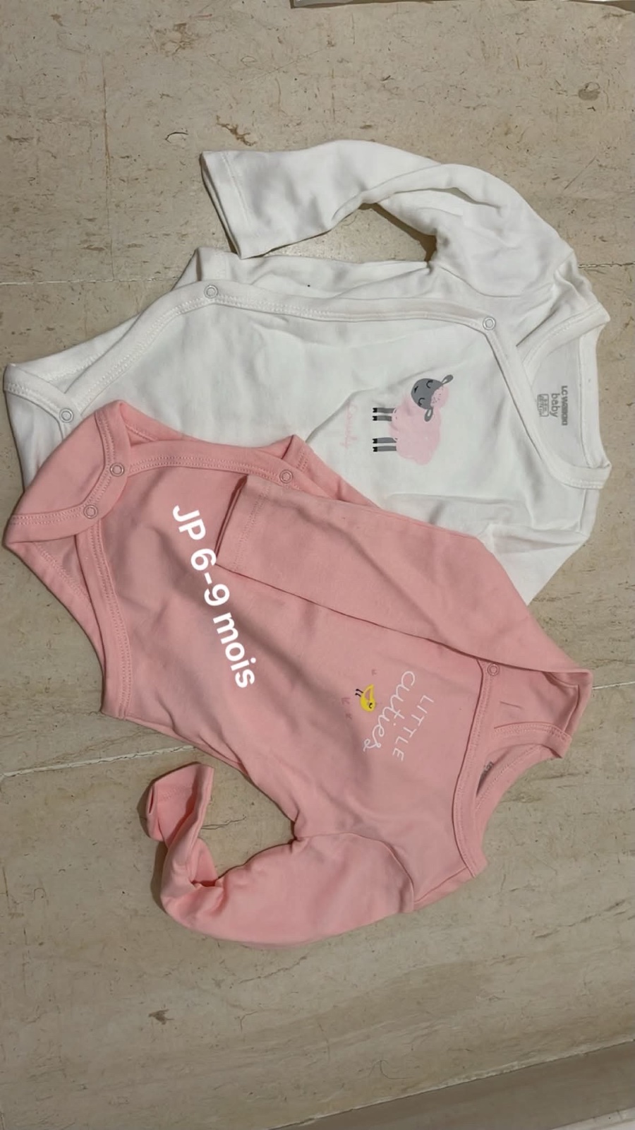 Lot de 2 bodies bébé fille 9 mois