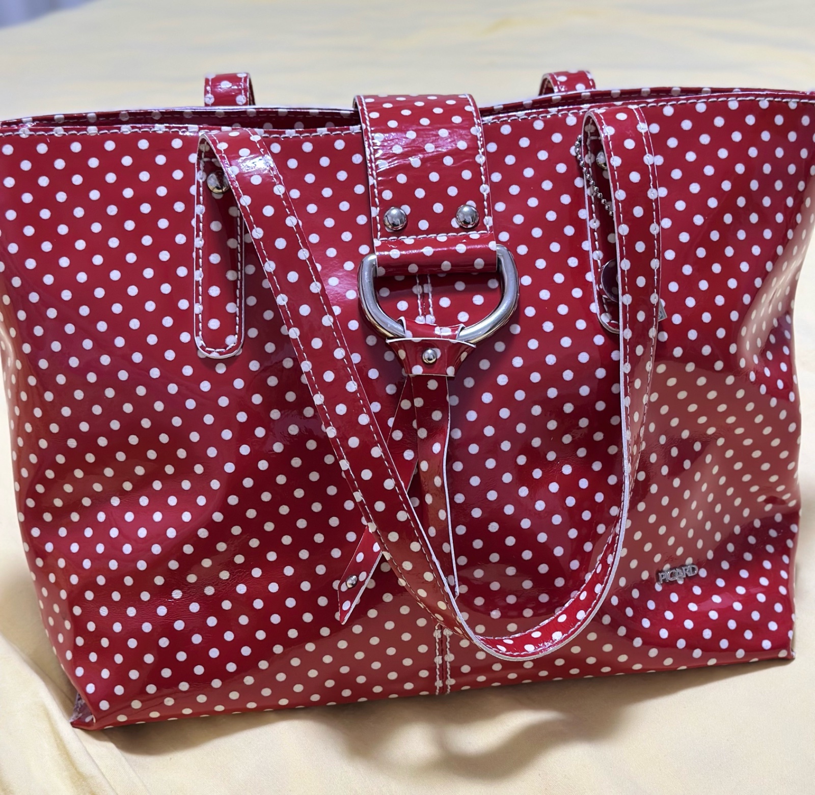 Sac pointie rouge et blanc 