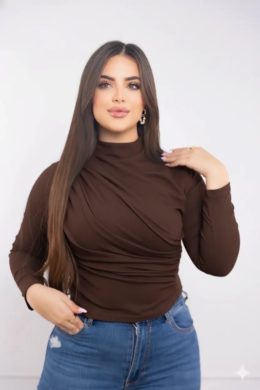 Pull drappé blanc