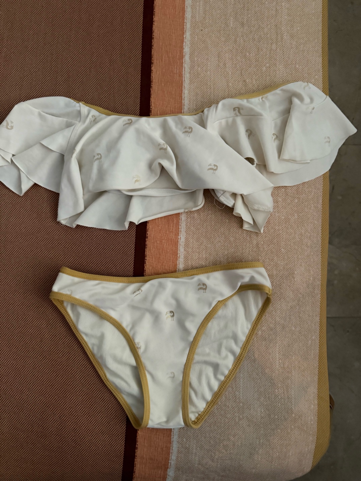 Maillot de bain deux pièces écru pour enfants