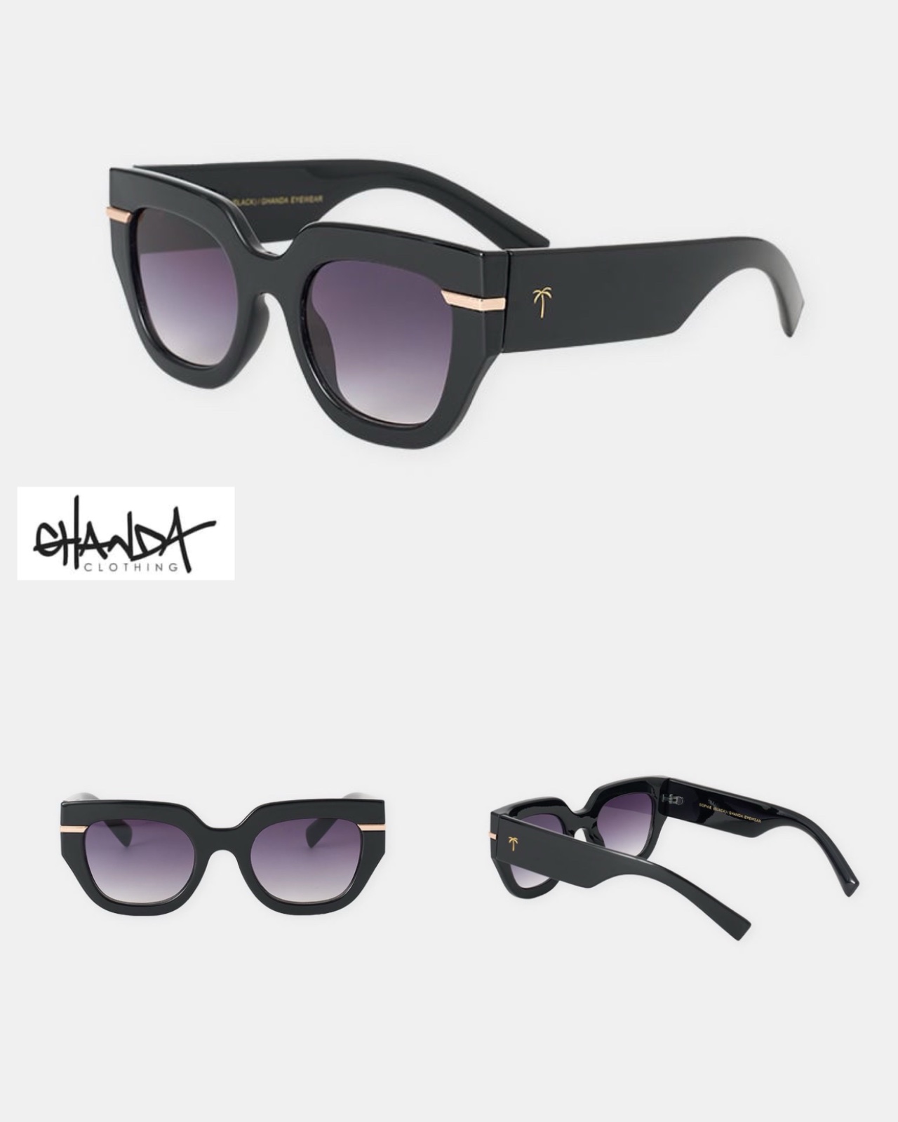 Lunettes noires oversize chic