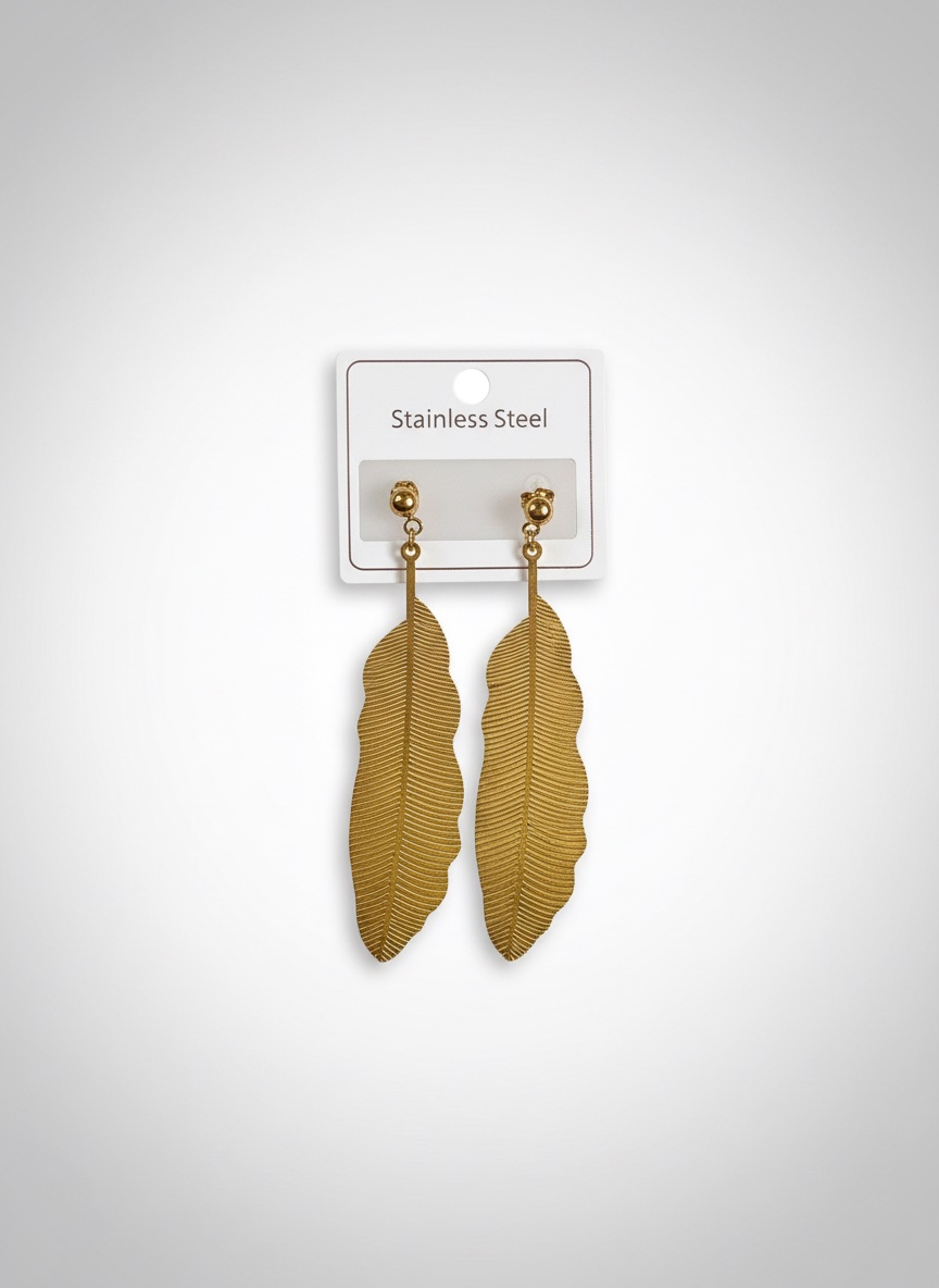Boucles d'oreilles en forme de plume