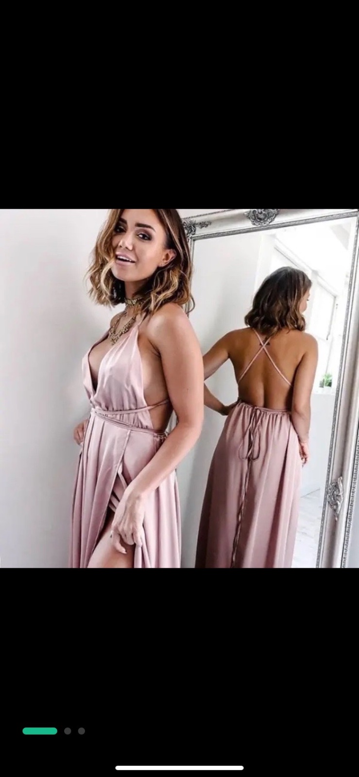 Robe satin rose