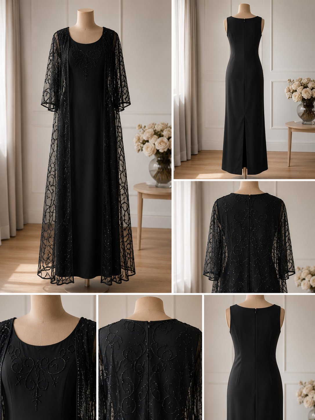 Robe noire élégante avec dentelle