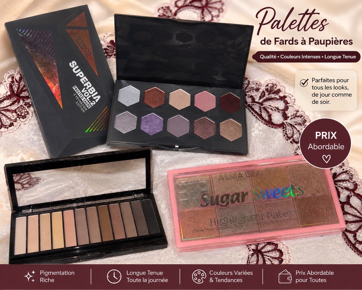 Lot de 3 palette 