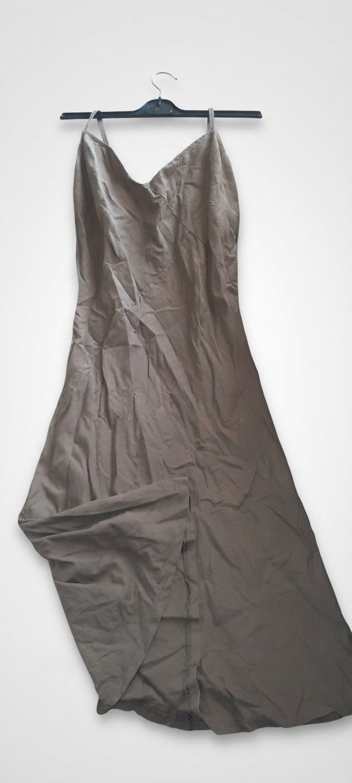 Robe bretelles kaki clair
