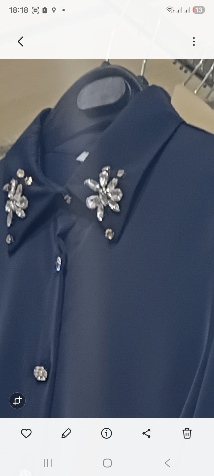 Chemise avec strass  noir et blanc